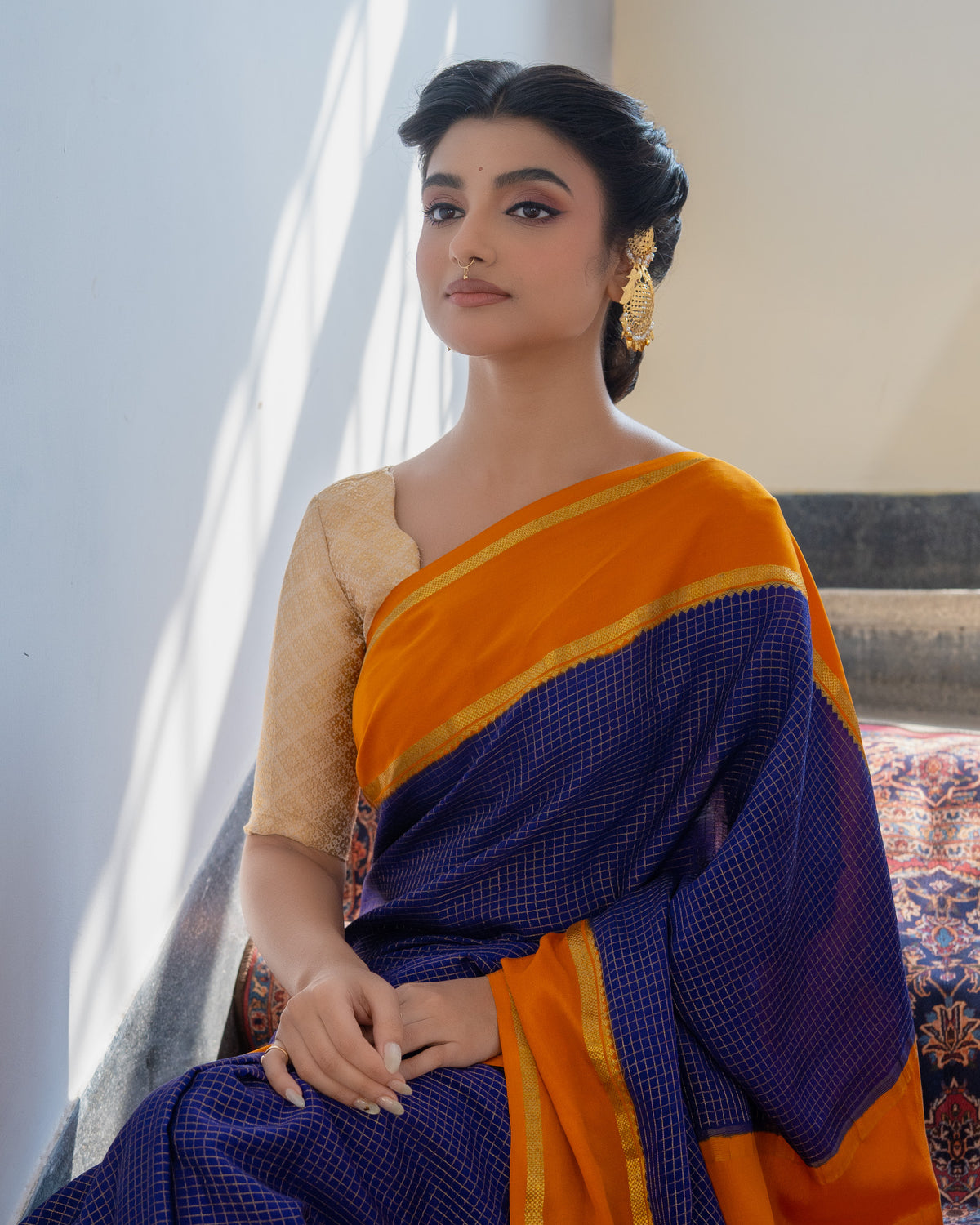 Blue Mysore Crepe Silk Saree