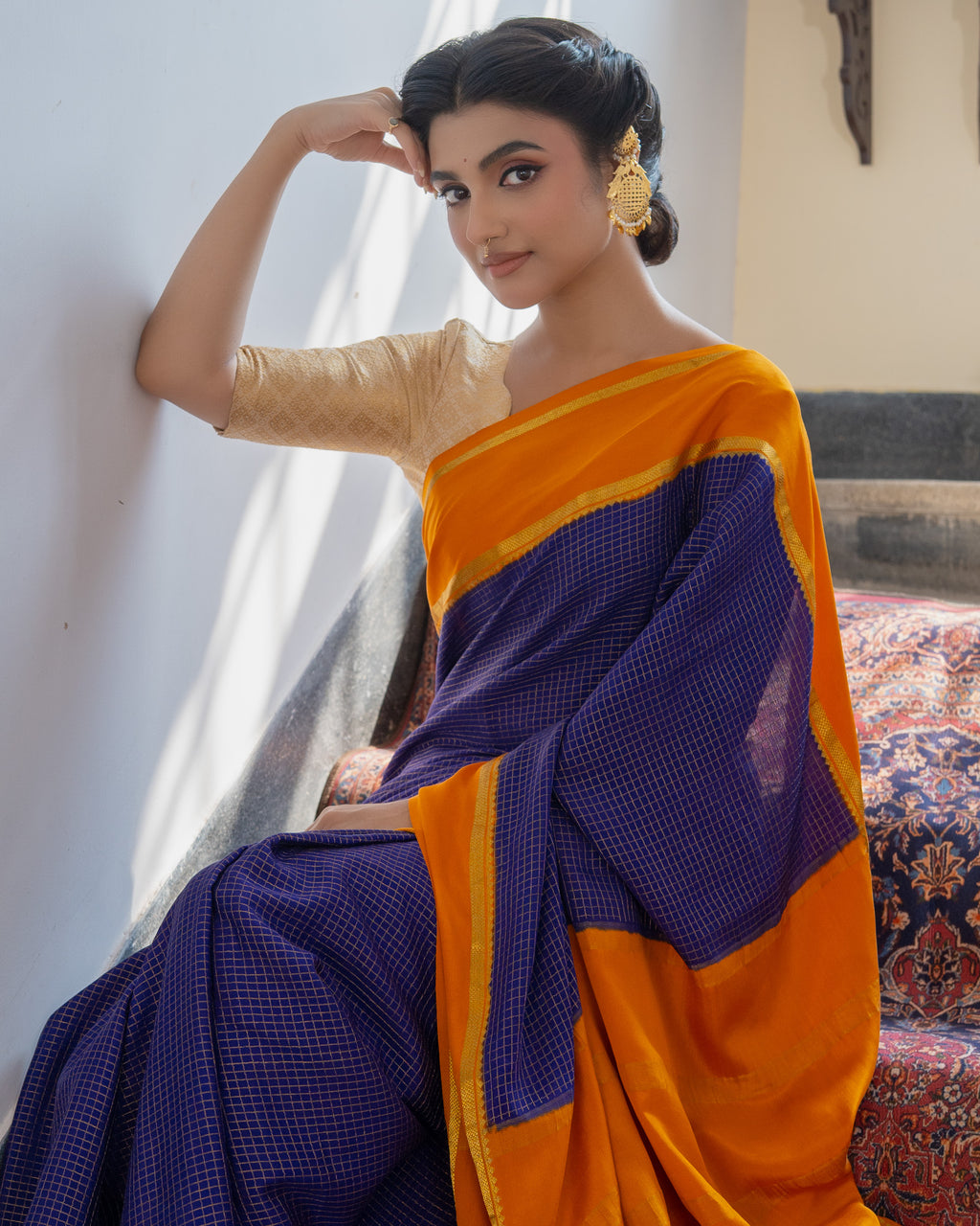 Blue Mysore Crepe Silk Saree