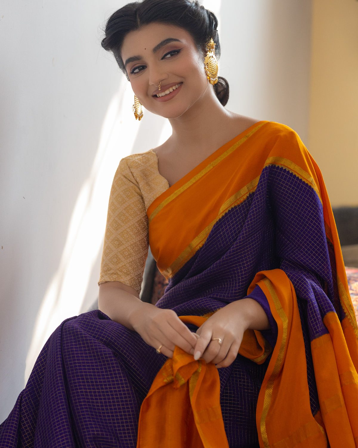 Blue Mysore Crepe Silk Saree