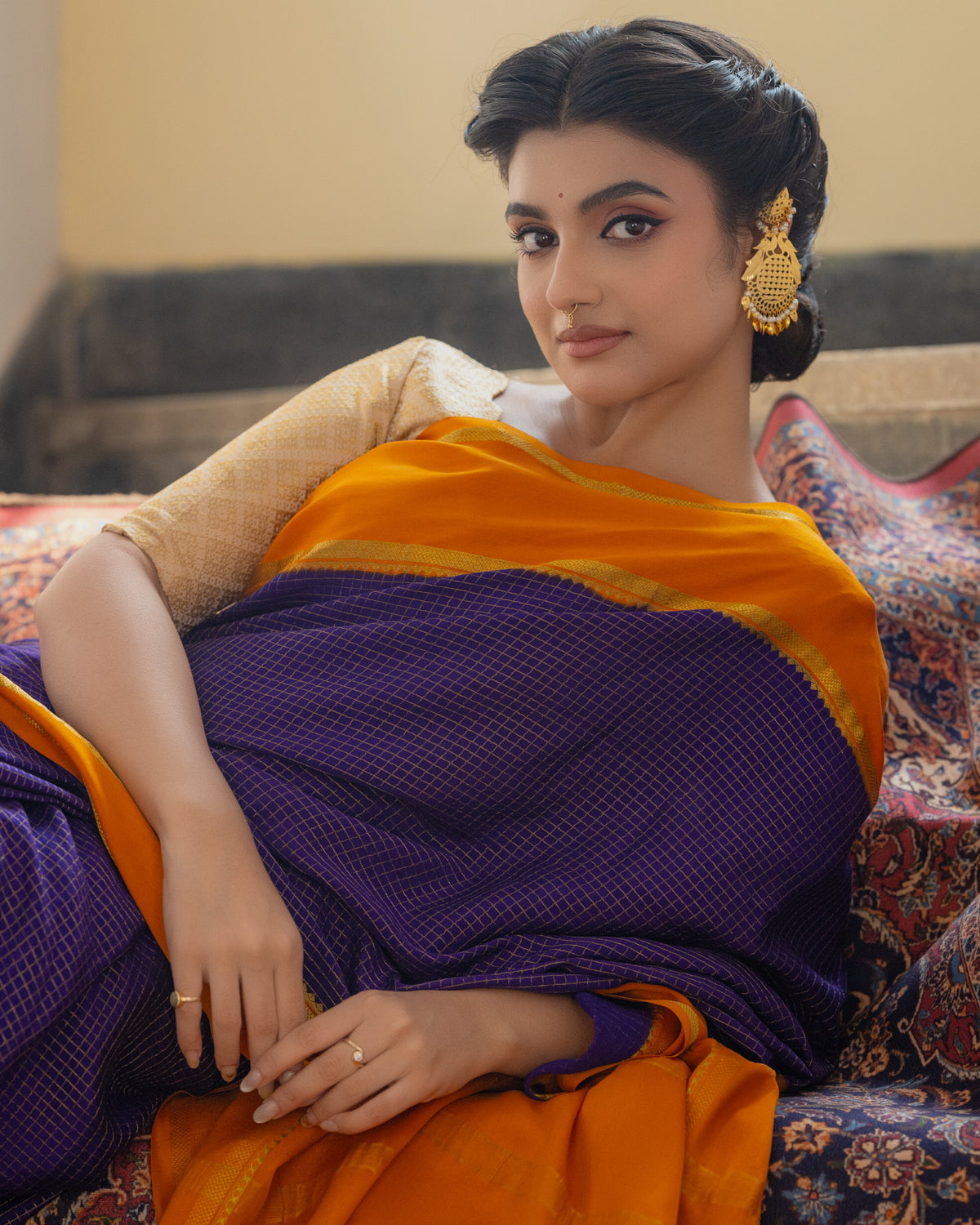Blue Mysore Crepe Silk Saree