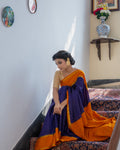 Blue Mysore Crepe Silk Saree