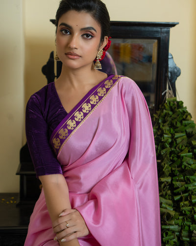 Pink Mysore Crepe Silk Saree