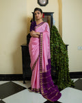 Pink Mysore Crepe Silk Saree