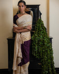 Purple Mysore Crepe Silk Saree