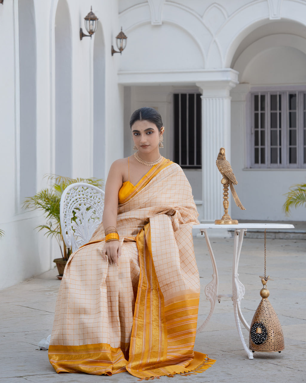 Off-White Kanchivaram Silk Saree