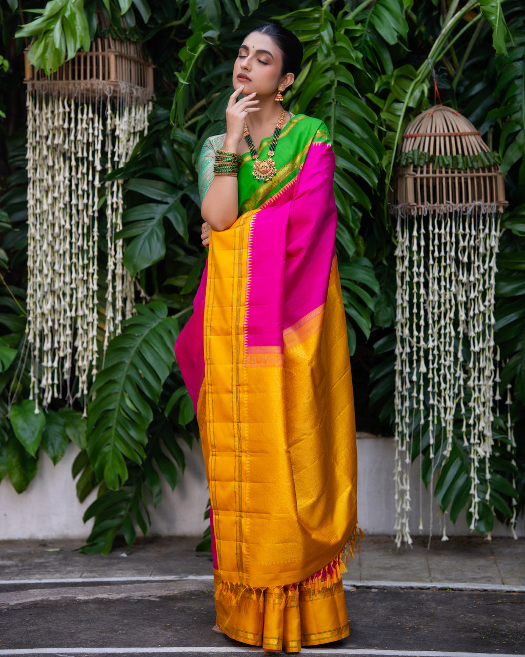 Magenta Pink Kanchivaram Silk Saree