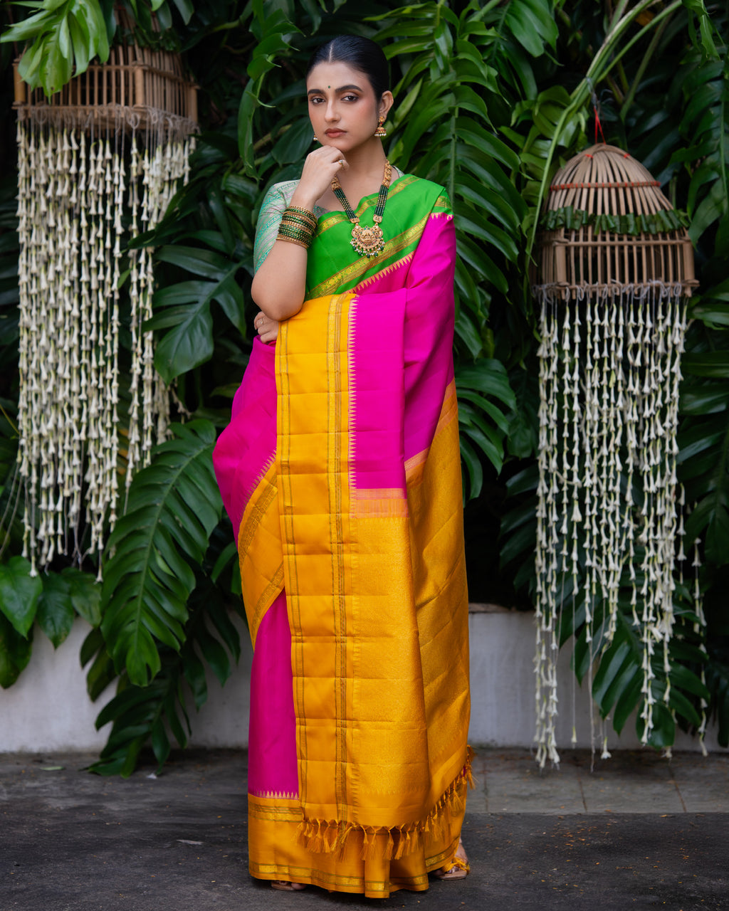 Magenta Pink Kanchivaram Silk Saree