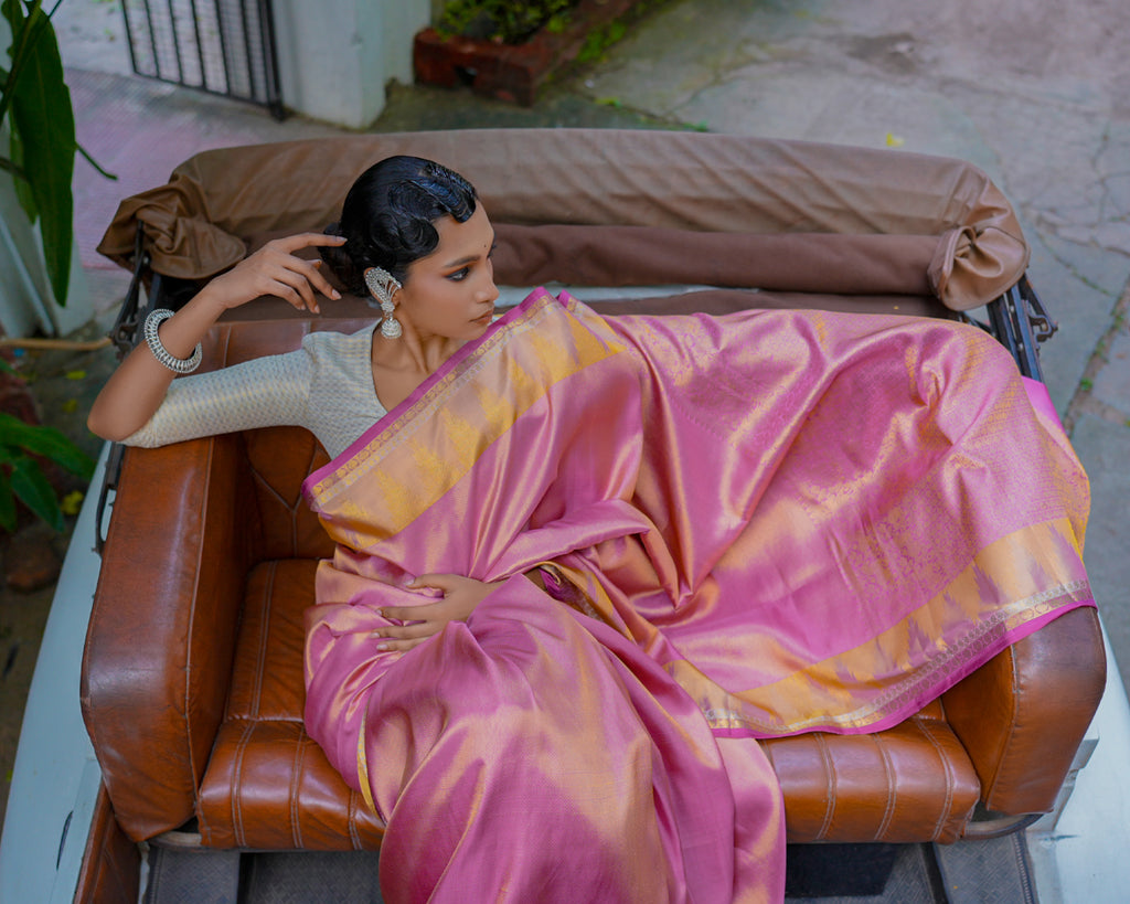 Pink Kanchivaram Silk Saree