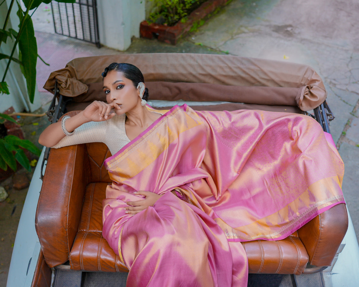 Pink Kanchivaram Silk Saree