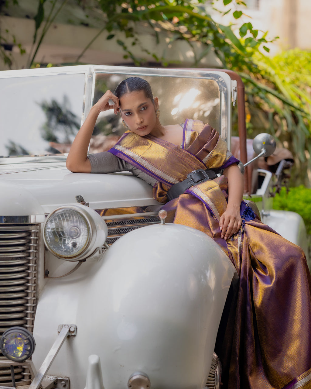 Violet Purple Kanchivaram Silk Saree