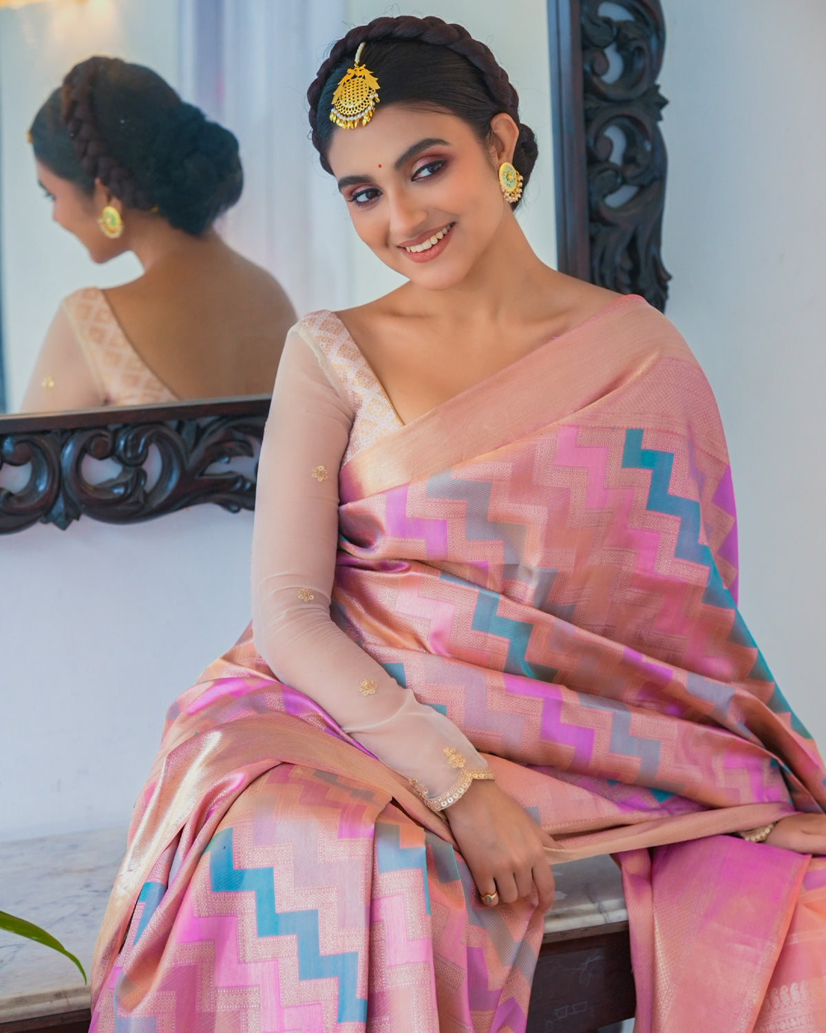 Pink Kanchivaram Silk Saree