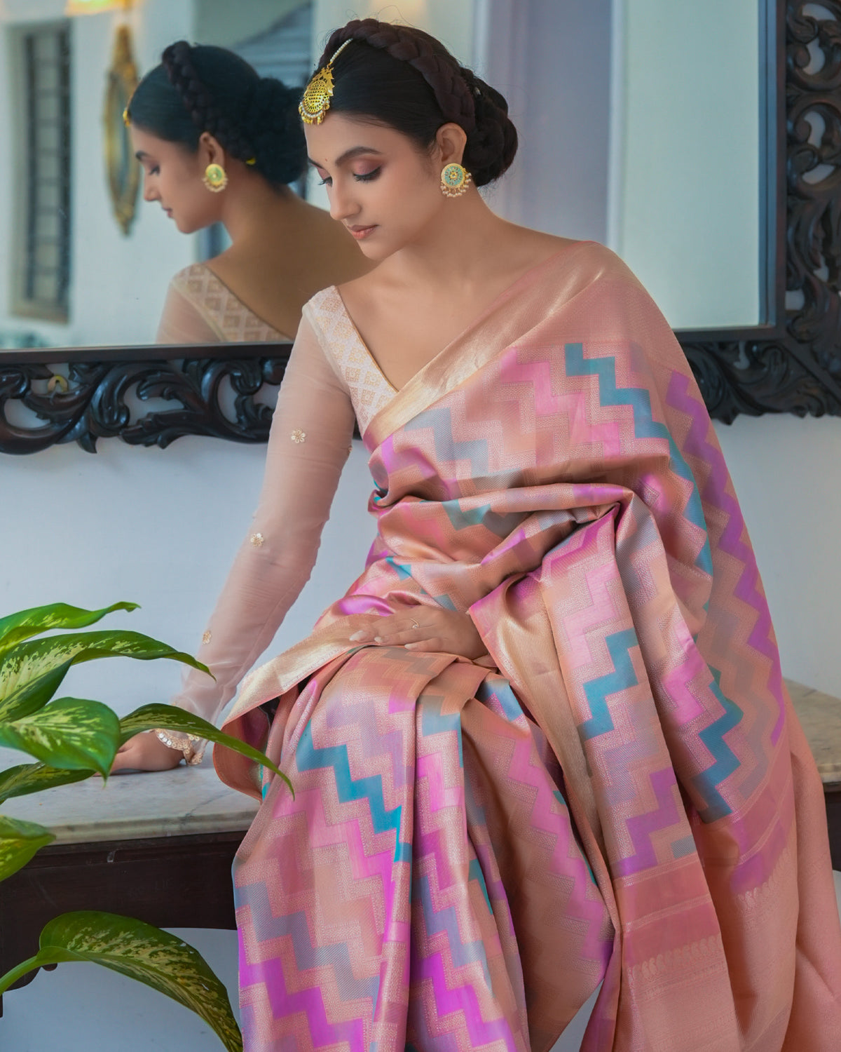 Pink Kanchivaram Silk Saree