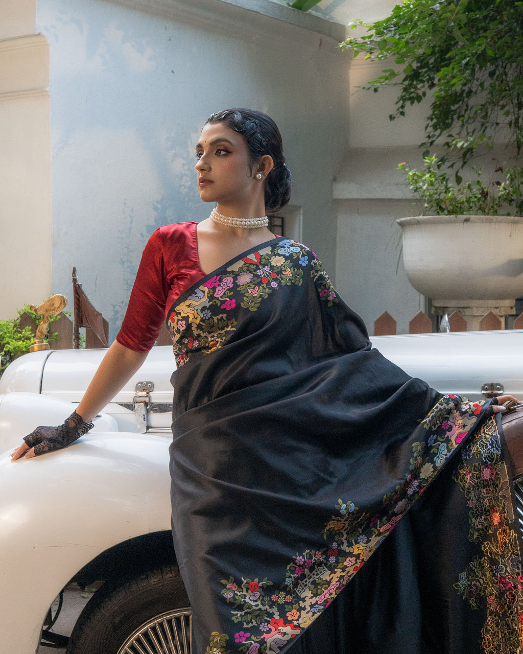 Black Banarasi Silk Saree