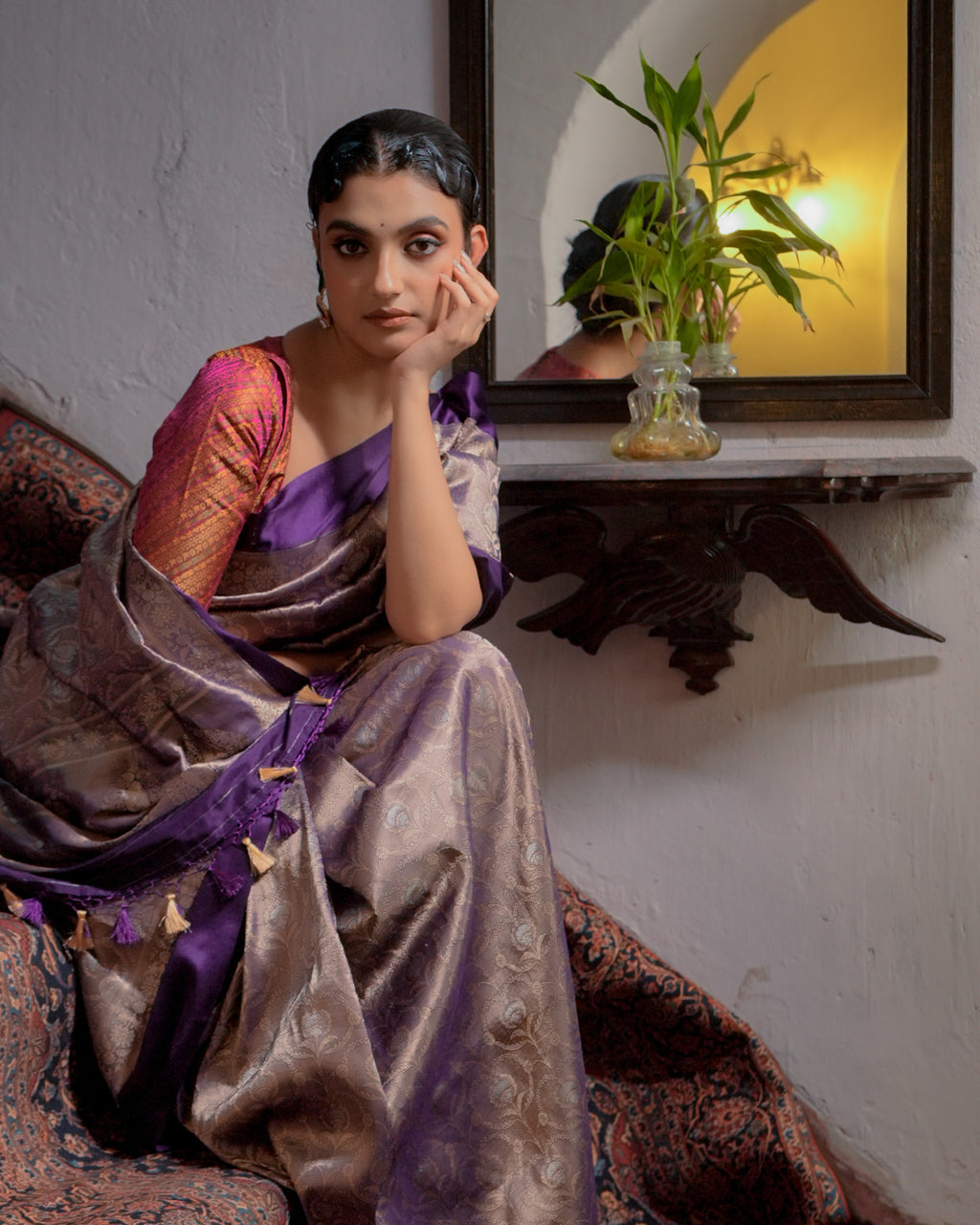 Purple Banarasi Silk Saree