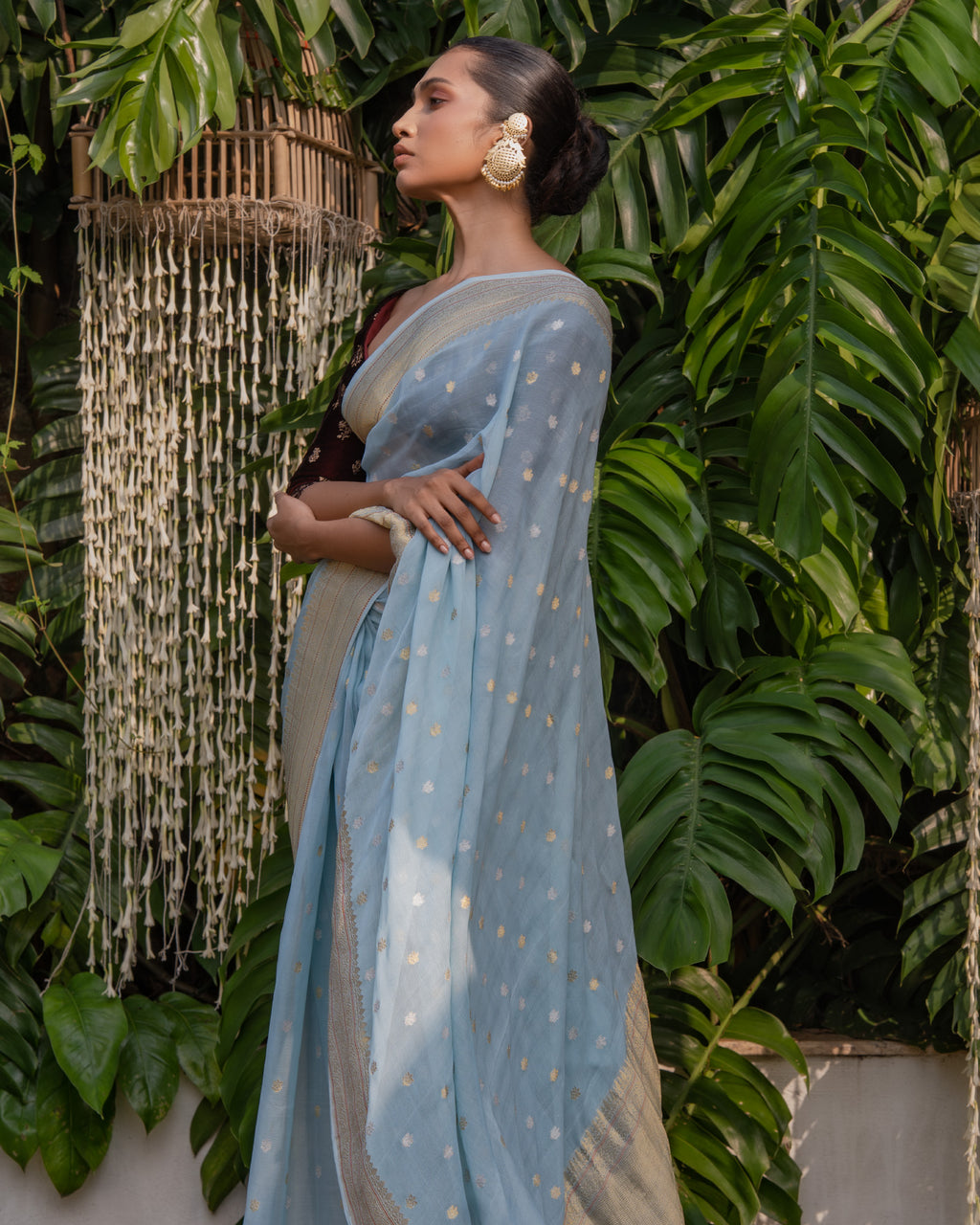 Blue Banarasi Georgette Silk