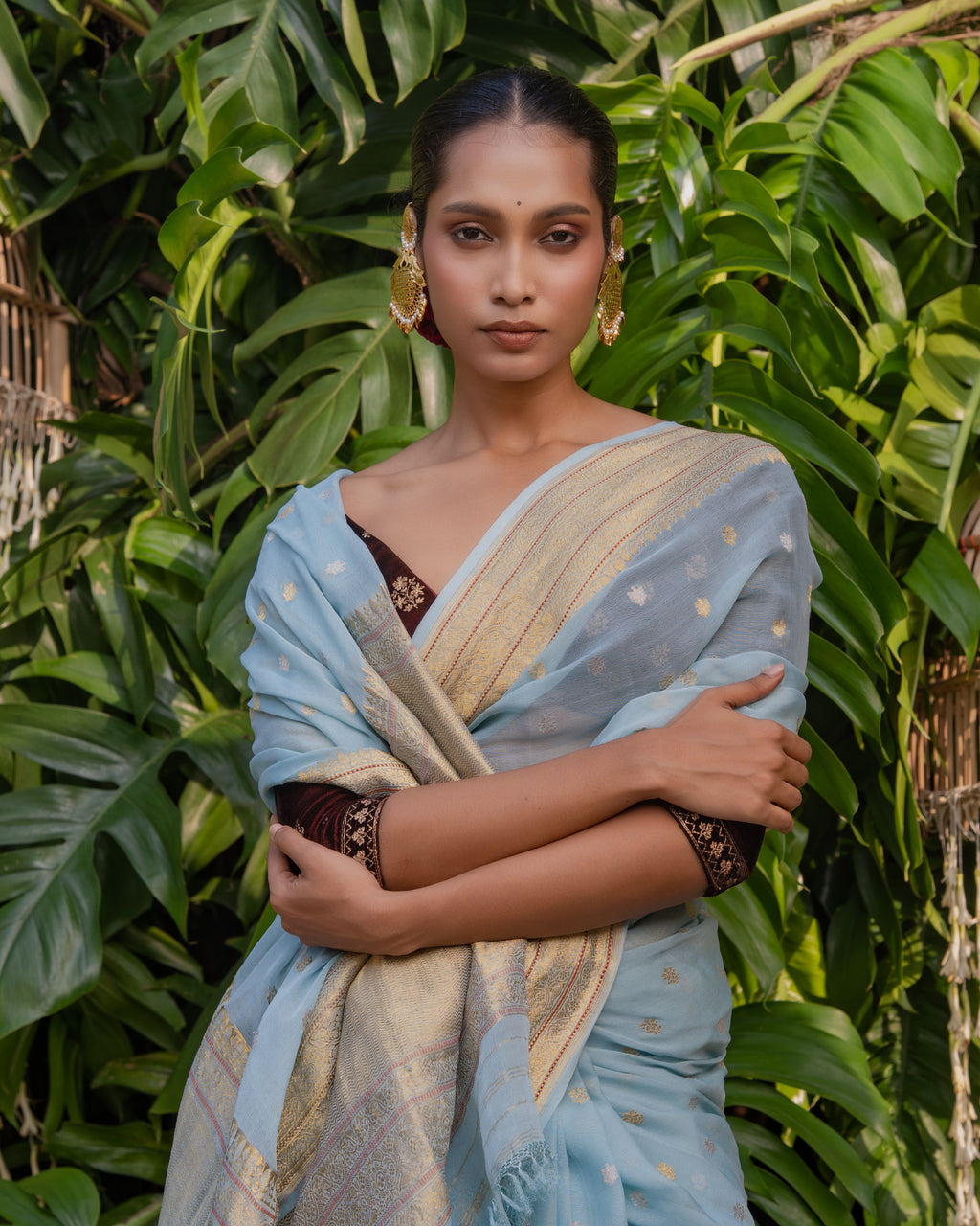 Blue Banarasi Georgette Silk
