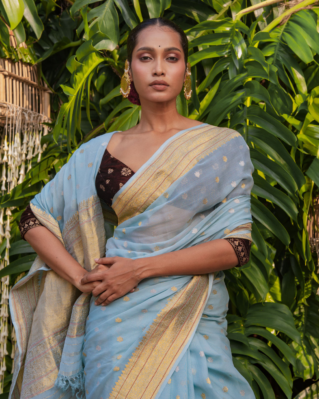 Blue Banarasi Georgette Silk