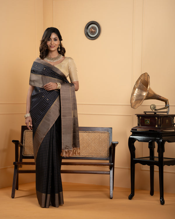 Black Kanchivaram Silk Saree