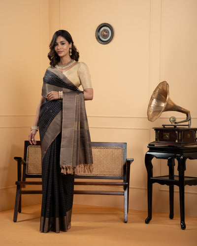 Black Kanchivaram Silk Saree