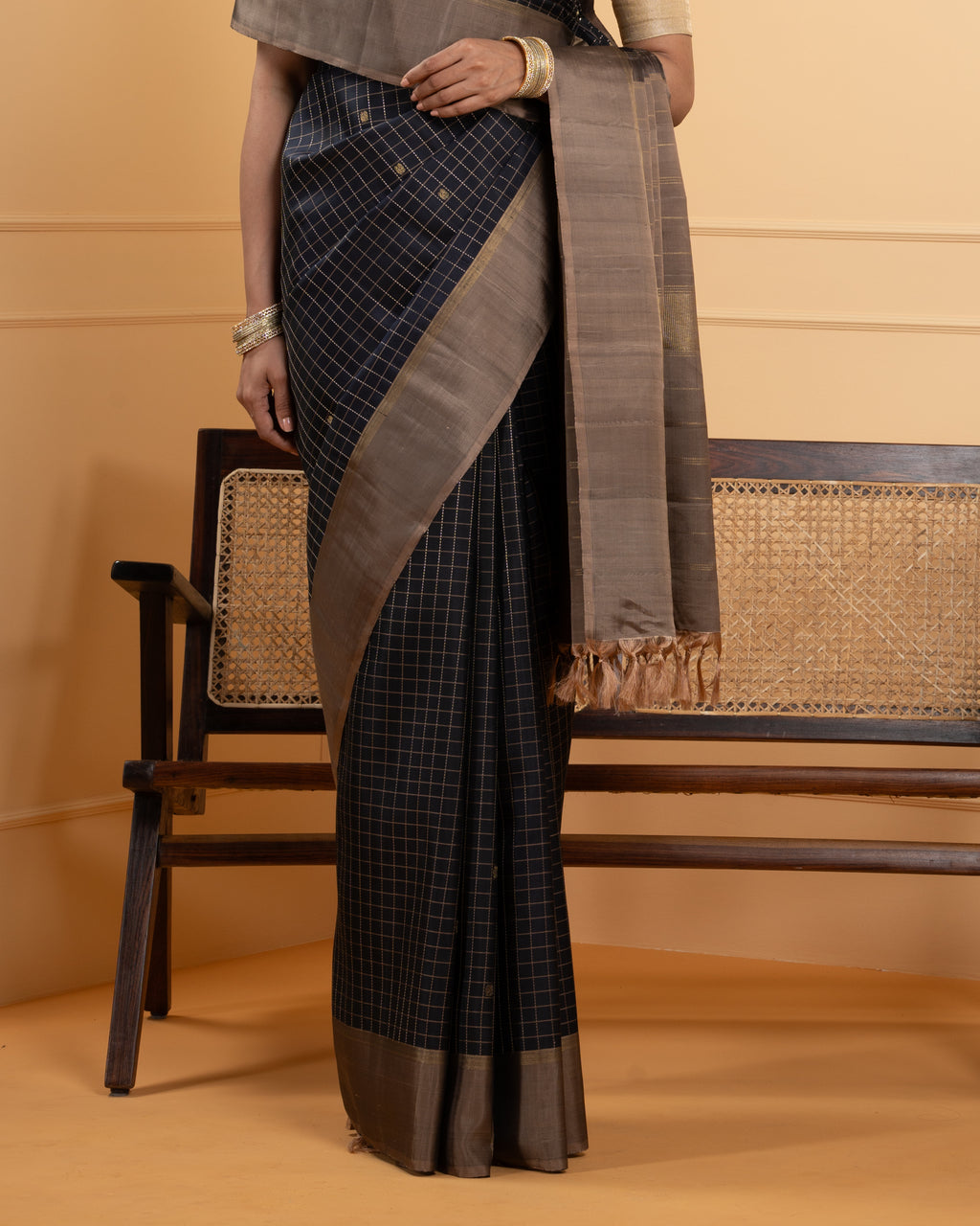 Black Kanchivaram Silk Saree