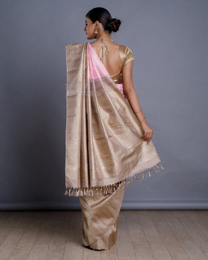 Light Pink Kanchivaram Handloom Silk Saree