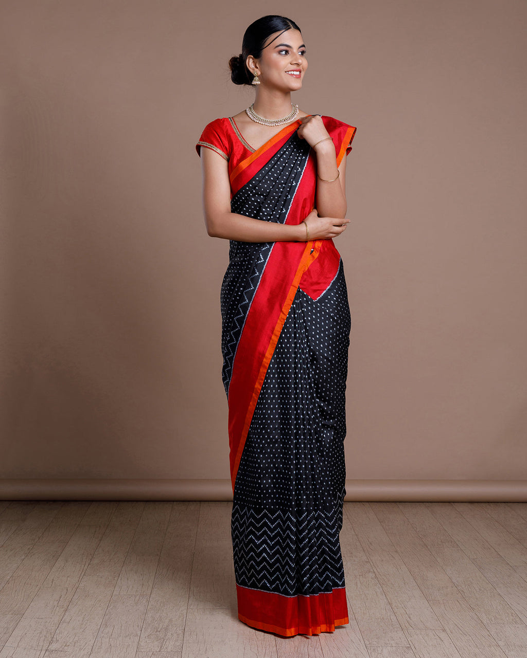 Black Ikkat Silk Saree