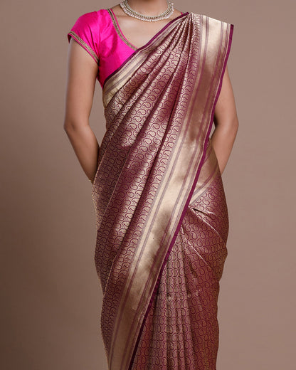 Purple Banaras Handloom Silk Saree