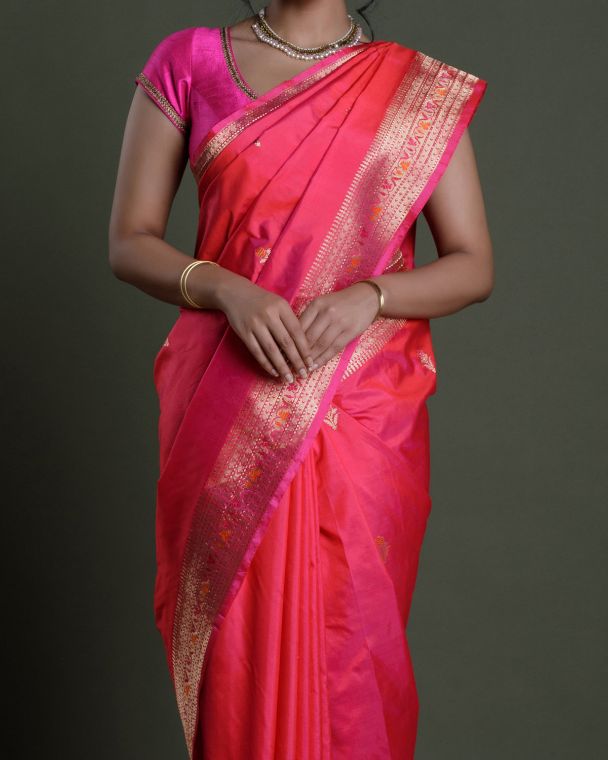 Pink Banaras Handloom Silk Saree
