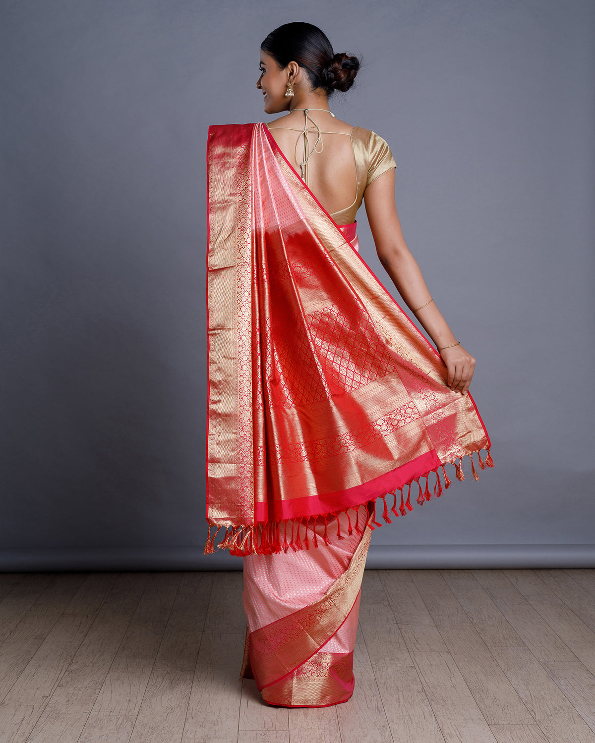 Pink Handloom Silk Saree