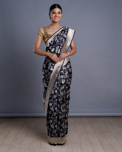 Black Banaras Handloom Silk Saree