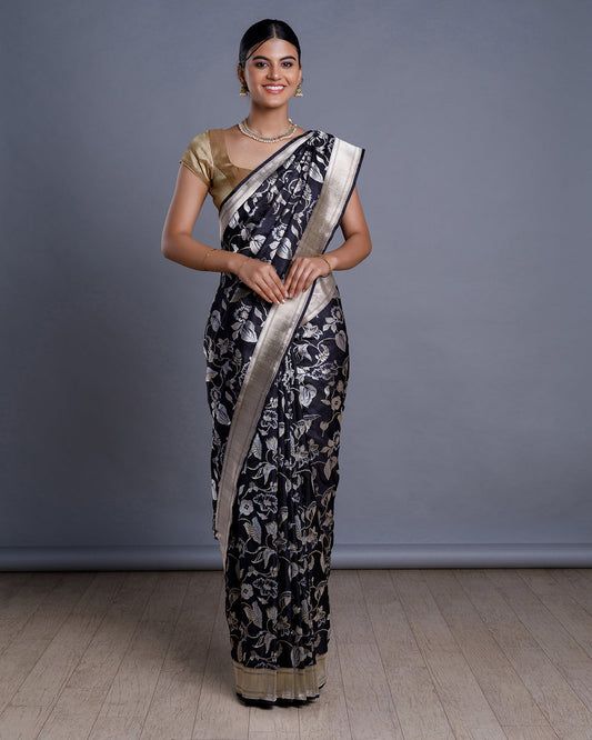 Black Banaras Handloom Silk Saree