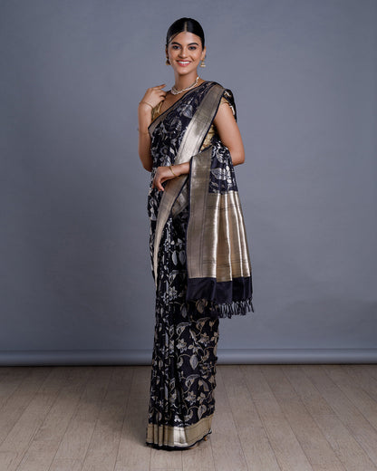 Black Banaras Handloom Silk Saree