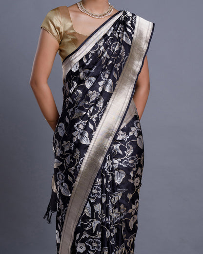 Black Banaras Handloom Silk Saree