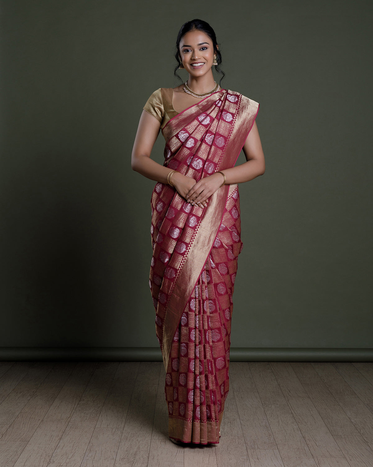 Orange Fancy Silk Wedding Saree - Sarees Designer Collection