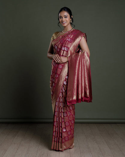 Magenta Mysore Silk Saree
