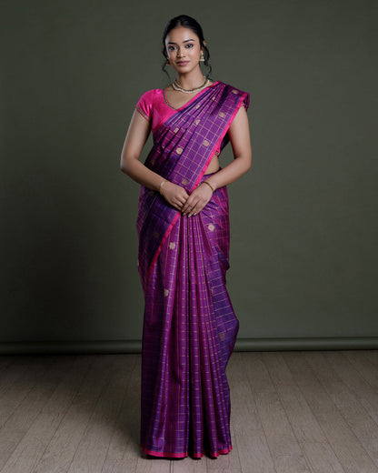 Purple Kanchivaram Handloom Silk Saree