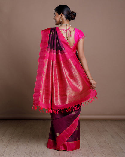 Purple Kanchivaram Handloom Silk Saree