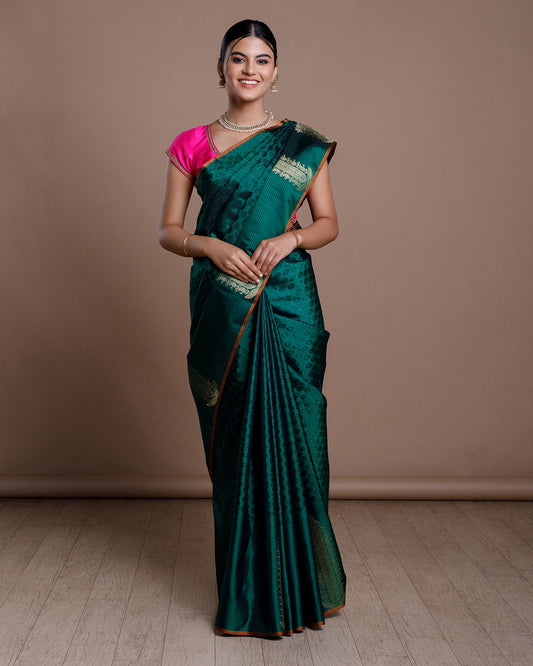 Green Kanchivaram Handloom Silk Saree