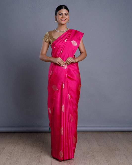 Pink Kanchivaram Handloom Silk Saree