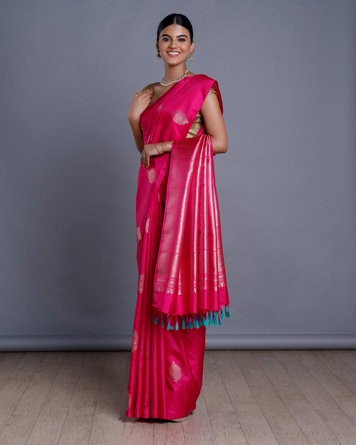 Pink Kanchivaram Handloom Silk Saree