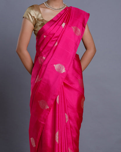 Pink Kanchivaram Handloom Silk Saree