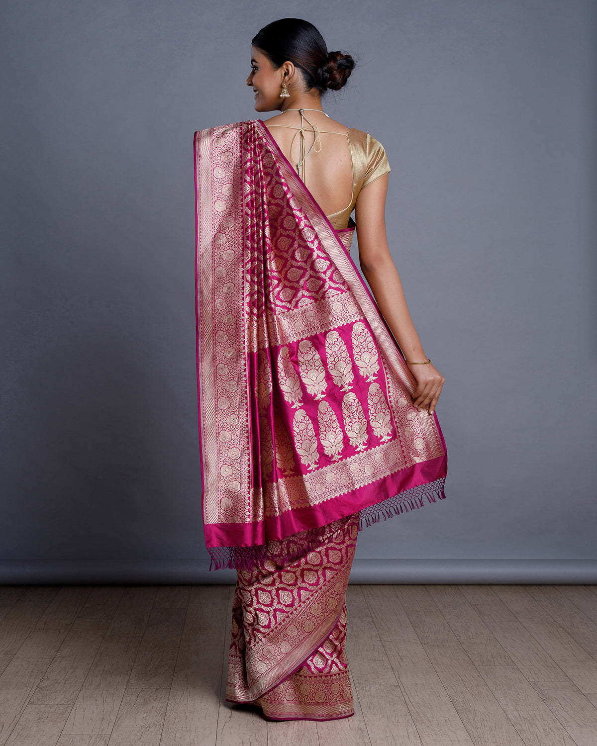 Magenta Banaras Handloom Silk Saree