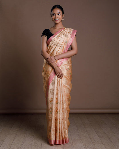 Pink Banaras Silk Saree