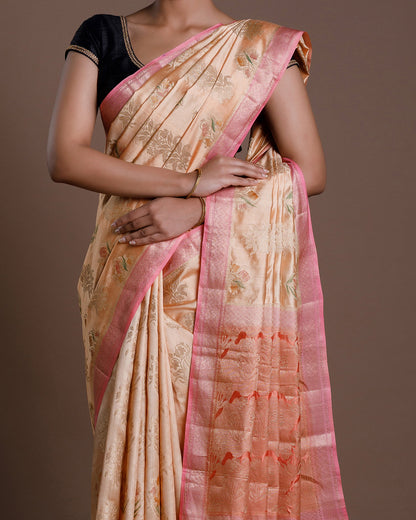 Pink Banaras Silk Saree