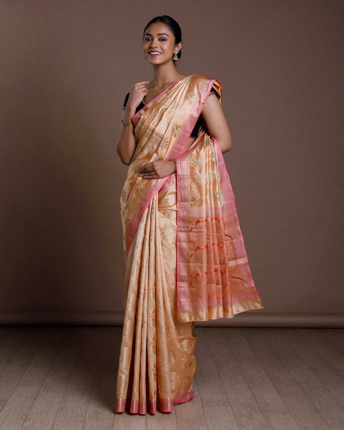 Pink Banaras Silk Saree