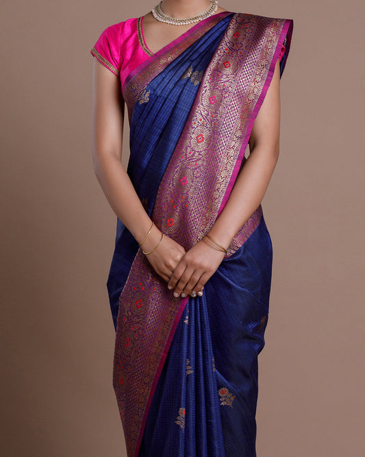 Blue Banaras Handloom Silk Saree