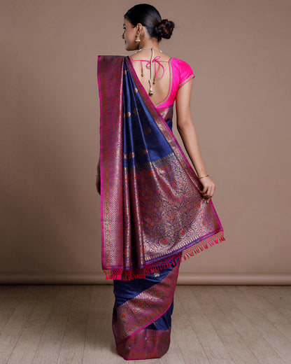 Blue Banaras Handloom Silk Saree