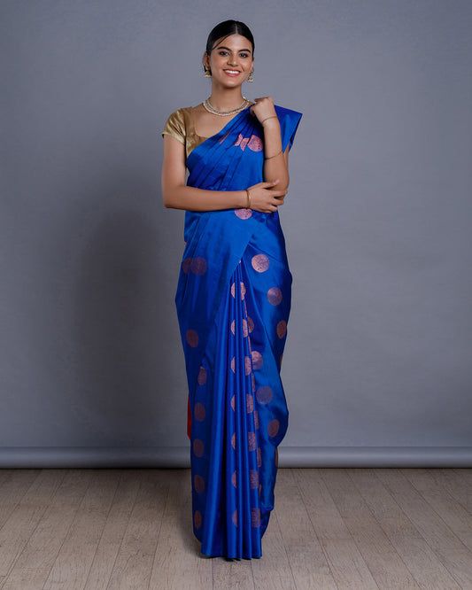 Blue Handloom Soft Silk Saree