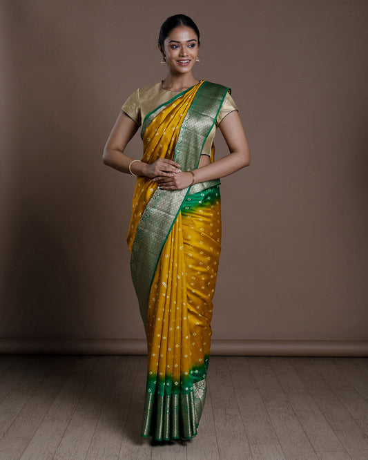 Yellow Banaras Silk Saree