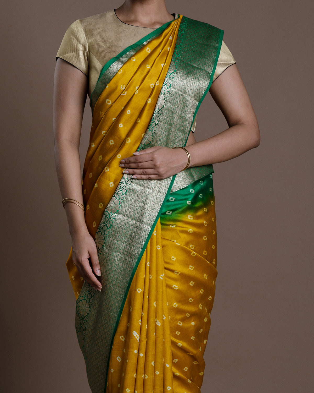 Yellow Banaras Silk Saree
